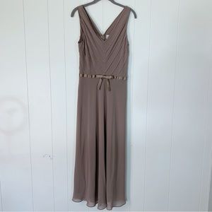 Adrianna Papell Taupe Formal Maxi Dress 8